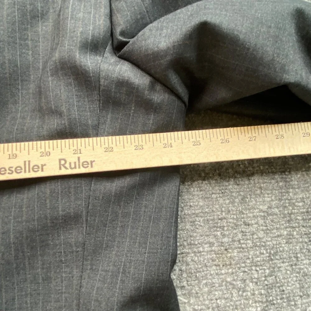 Vintage Luca Rossi Italia Suit Jacket Mens 46L Gray‎ Pinstripe Tailored Blazer